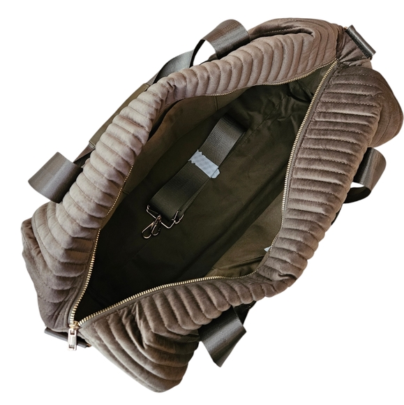 Anthropologie Ribbed Velvet Duffel Bag - Picture 6 of 7